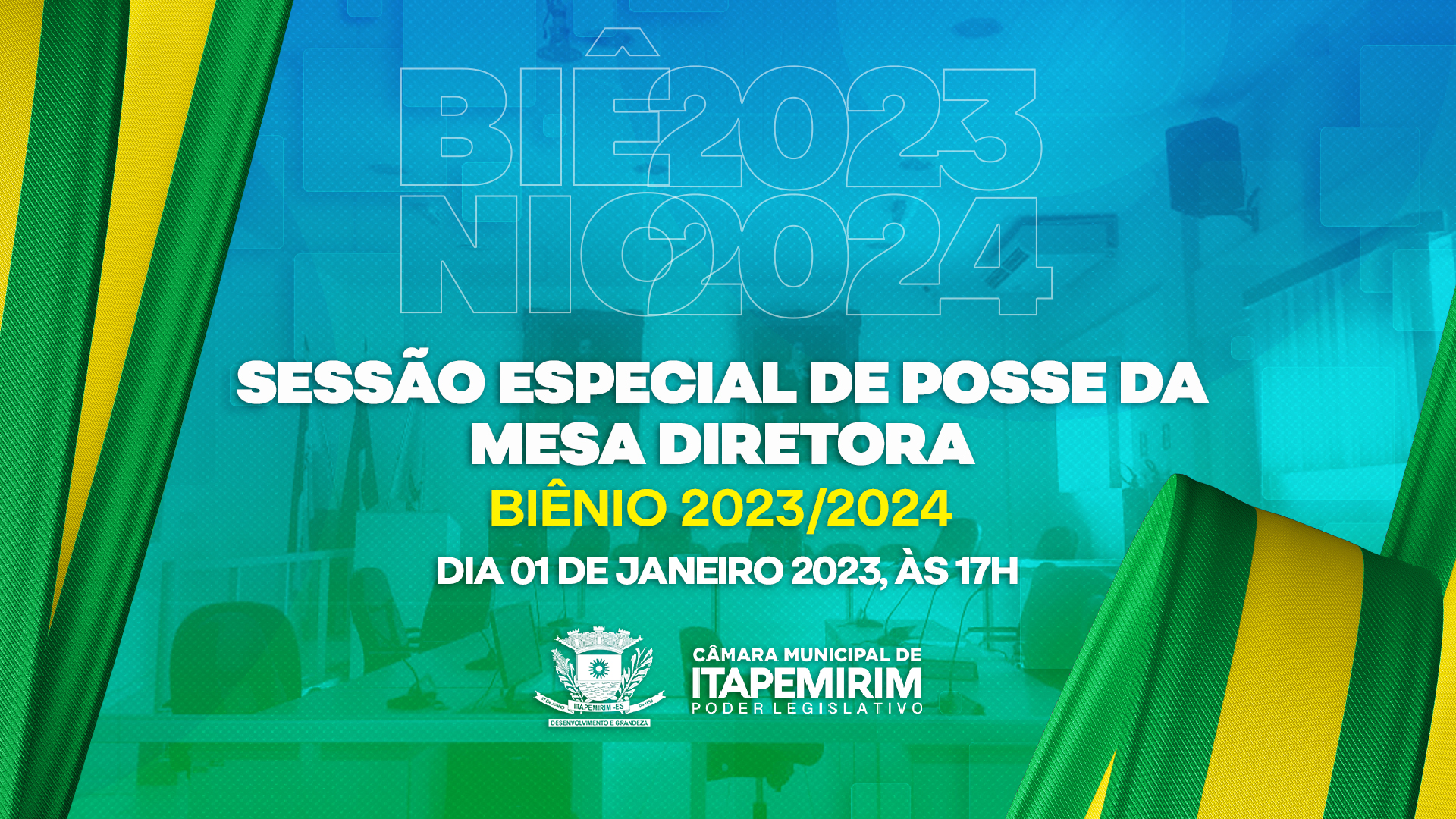 Sessão Especial de posse da nova Mesa Diretora (Biênio 2023/2024) em 01/01/2023