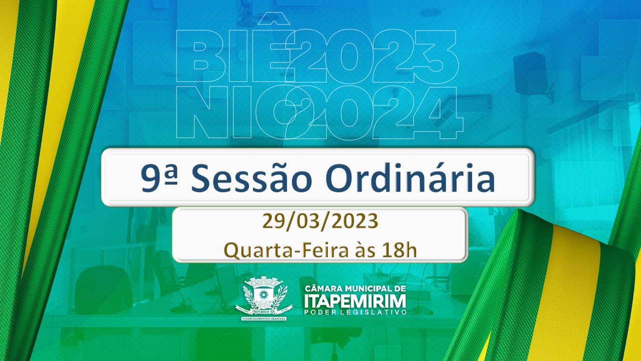 Foto da notícia: Pauta da 09ª Sessão Ordinária (3ª Sessão Legislativa) - 29/03/2023 - 18h